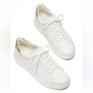 Kate Spade White and Gold Sneakers